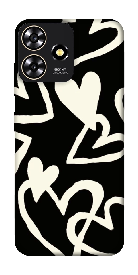 Чехол Black and white hearts для ZTE Blade A73 4G