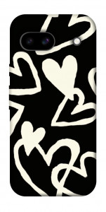 Чохол Black and white hearts для Google Pixel 8a