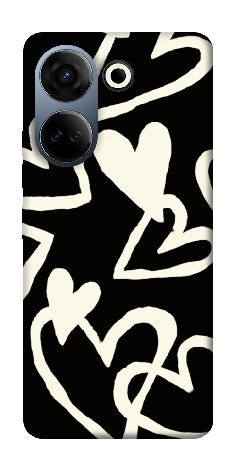 Чехол Black and white hearts для TECNO Camon 20 Pro (CK7n)