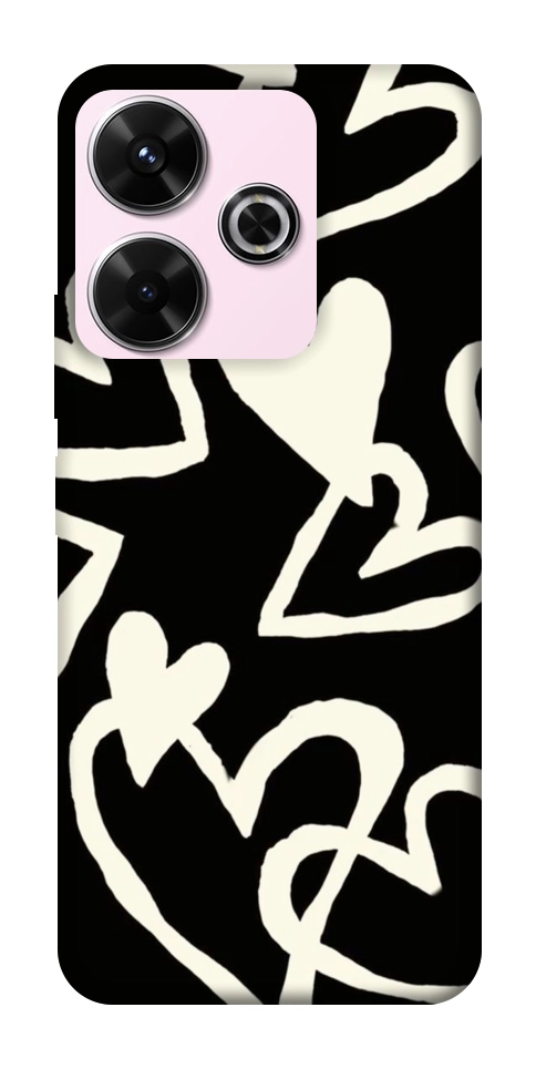Чехол Black and white hearts для Xiaomi Redmi 13 4G