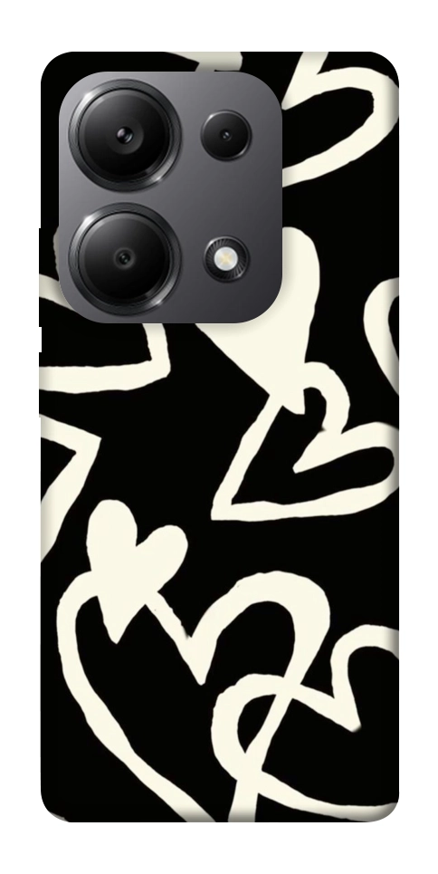Чехол Black and white hearts для Xiaomi Redmi Note 13 Pro 5G