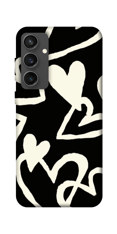 Чехол Black and white hearts для Galaxy S24 FE
