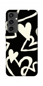 Чохол Black and white hearts для Galaxy S24 FE
