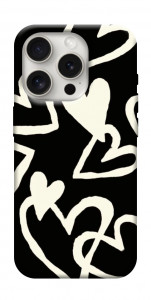 Чехол Black and white hearts для iPhone 16 Pro