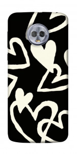 Чохол Black and white hearts для Motorola Moto G6 Plus