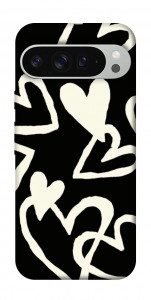 Чохол Black and white hearts для Google Pixel 9 Pro XL