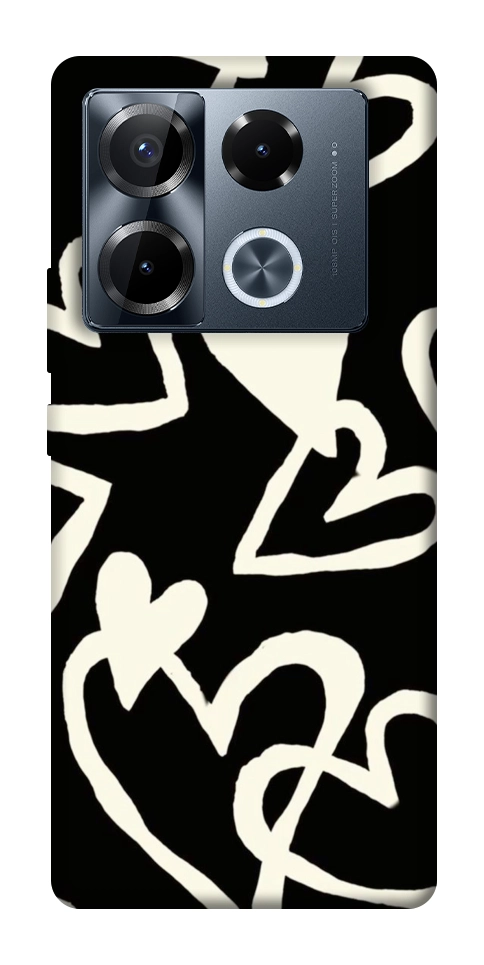Чехол Black and white hearts для Infinix Note 40 Pro 4G