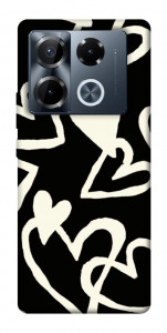 Чехол Black and white hearts для Infinix Note 40 Pro 4G