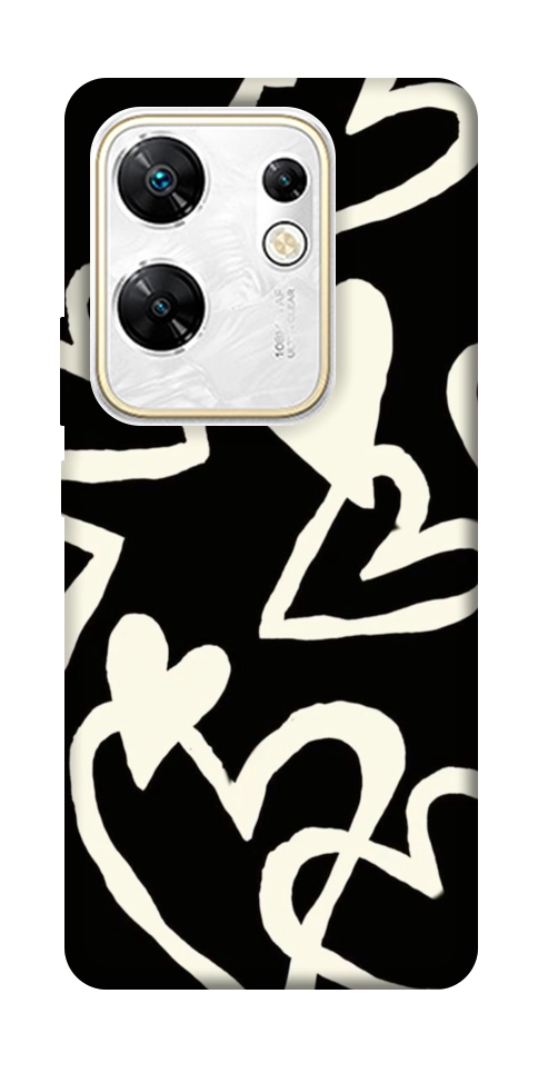 Чехол Black and white hearts для Infinix Zero 30 4G