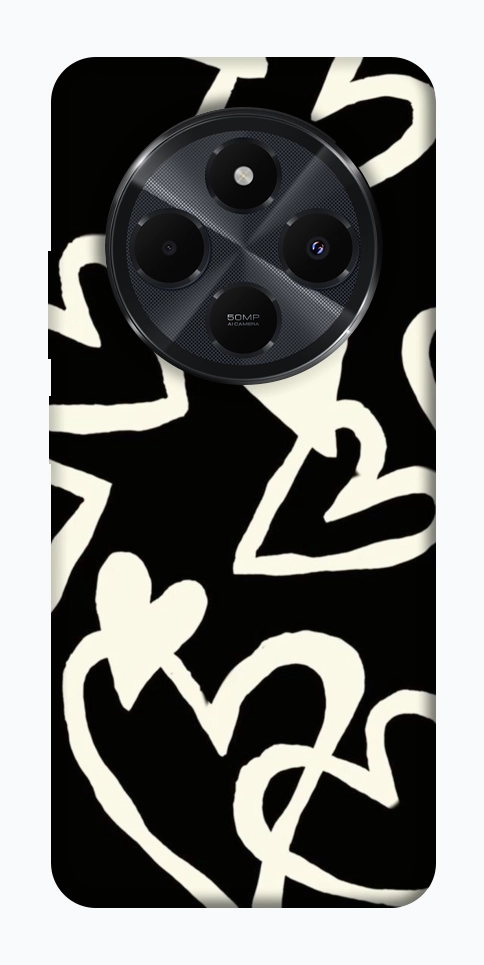 Чехол Black and white hearts для Xiaomi Redmi 14C