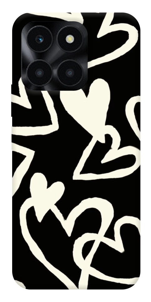 Чехол Black and white hearts для Huawei Honor X6a