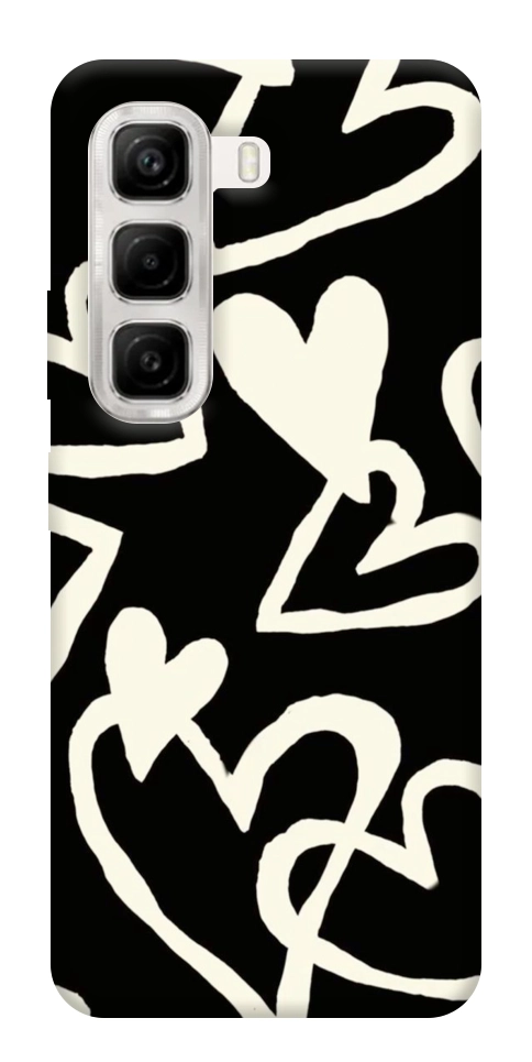 Чехол Black and white hearts для Infinix Hot 50 4G