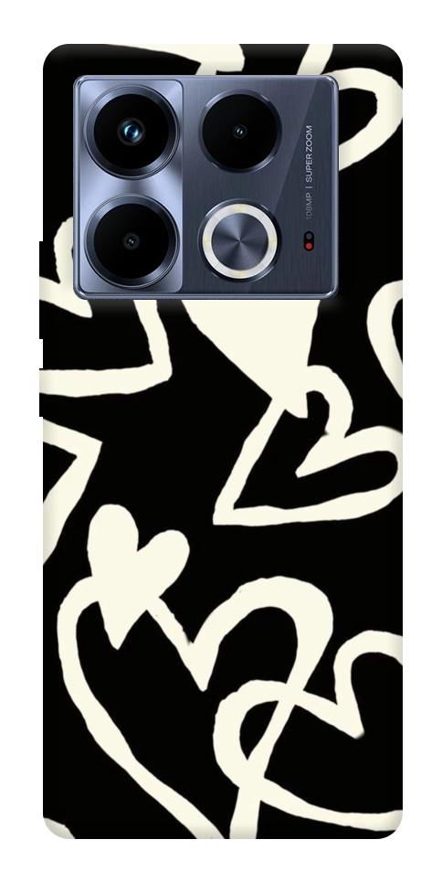 Чехол Black and white hearts для Infinix Note 40 4G