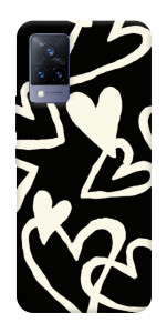 Чохол Black and white hearts для Vivo V21