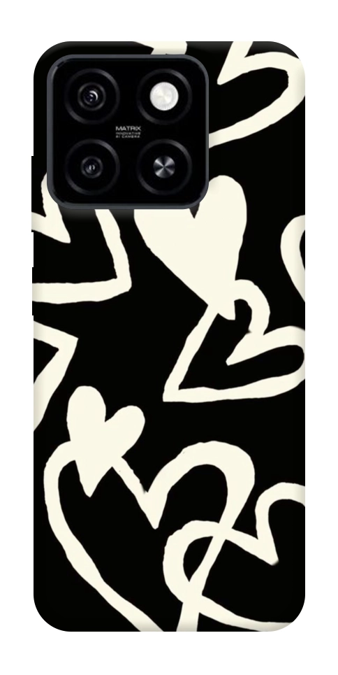 Чехол Black and white hearts для ZTE Blade A55 4G