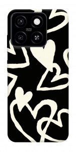 Чехол Black and white hearts для ZTE Blade A55 4G
