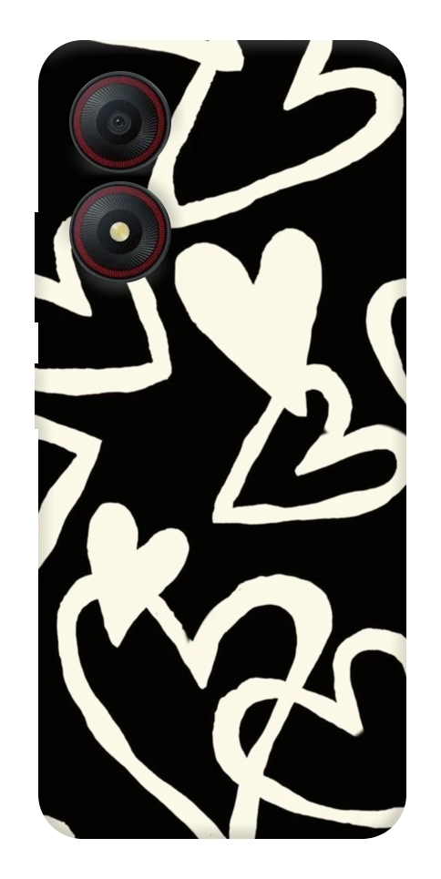 Чехол Black and white hearts для ZTE Blade A34 4G