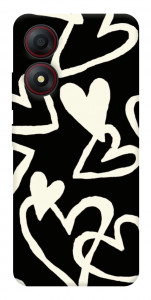 Чохол Black and white hearts для ZTE Blade A34 4G