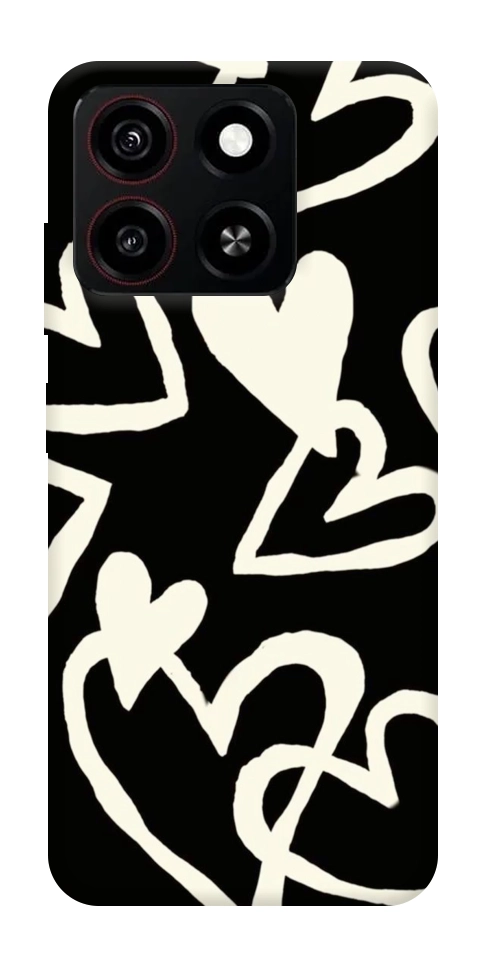Чехол Black and white hearts для ZTE Blade A35 4G