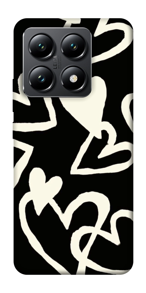 Чехол Black and white hearts для Xiaomi 14T