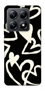 Чохол Black and white hearts для Xiaomi 14T Pro