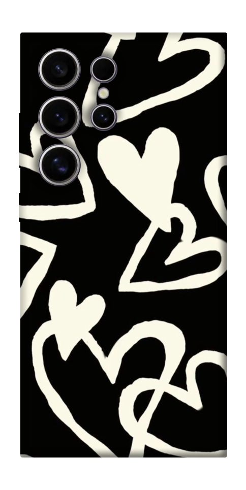 Чехол Black and white hearts для Galaxy S25 Ultra