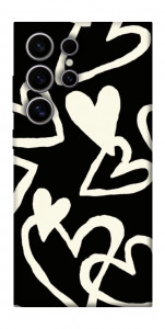 Чохол Black and white hearts для Galaxy S25 Ultra