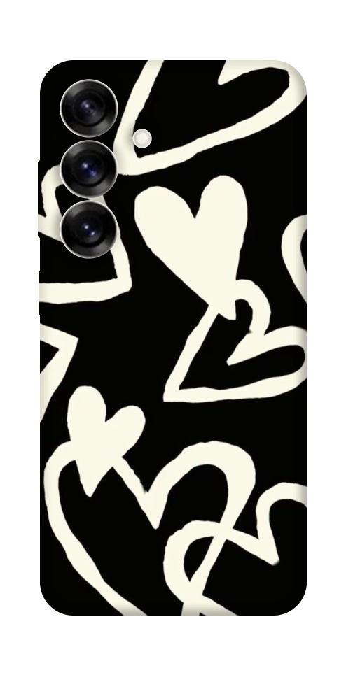 Чехол Black and white hearts для Galaxy S25+