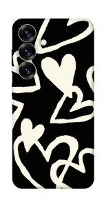Чехол Black and white hearts для Galaxy S25+