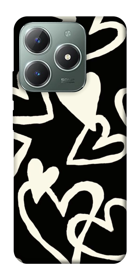 Чехол Black and white hearts для Realme C61