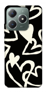Чохол Black and white hearts для Realme C61