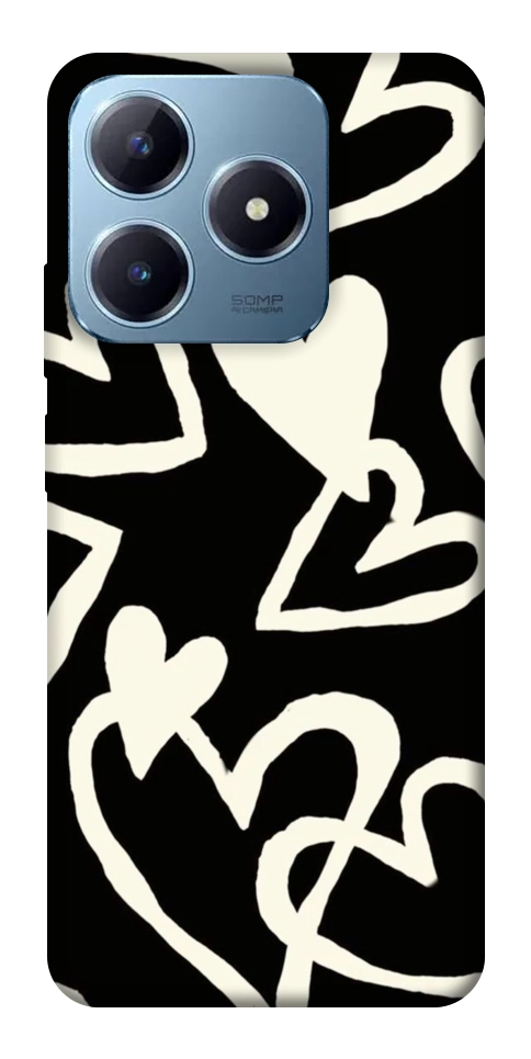 Чехол Black and white hearts для Realme C63 4G