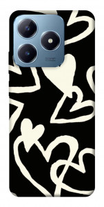 Чехол Black and white hearts для Realme C63 4G