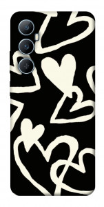 Чохол Black and white hearts для Realme C65 4G
