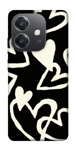 Чехол Black and white hearts для Oppo A3 4G