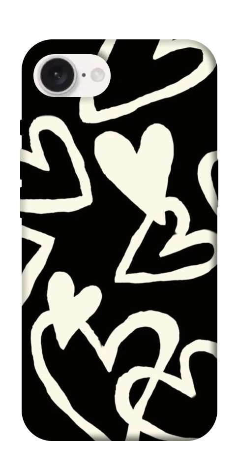 Чехол Black and white hearts для iPhone 16e