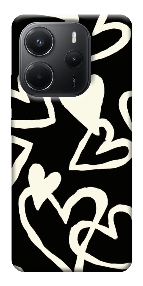 Чехол Black and white hearts для Xiaomi Redmi Note 14 4G (Int. version)