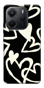 Чохол Black and white hearts для Xiaomi Redmi Note 14 4G (Int. version)