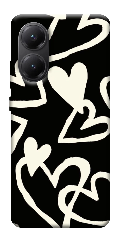 Чехол Black and white hearts для Xiaomi Poco X7 Pro