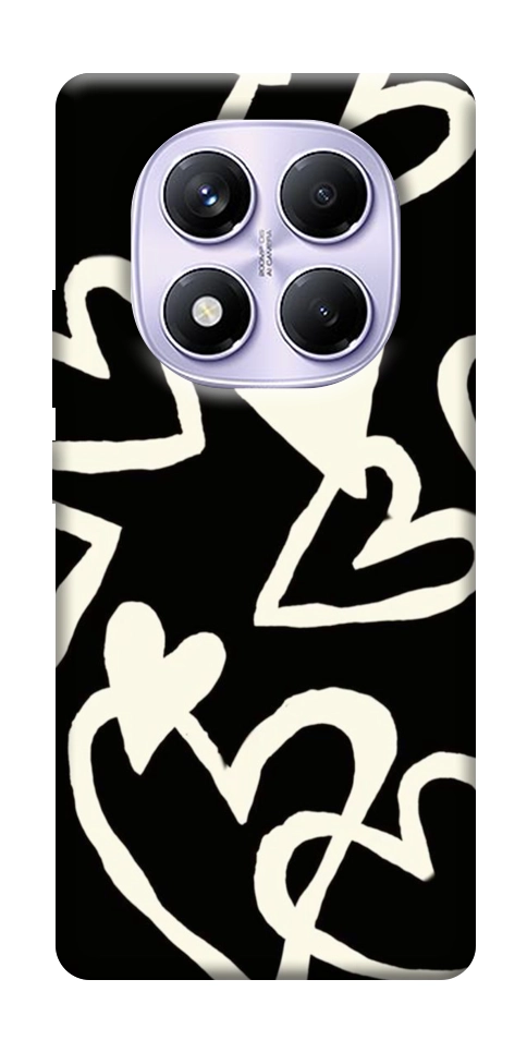 Чохол Black and white hearts для Xiaomi Redmi Note 14 Pro 4G