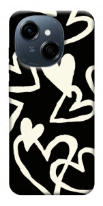 Чохол Black and white hearts для TECNO Spark Go 1 (KL4)