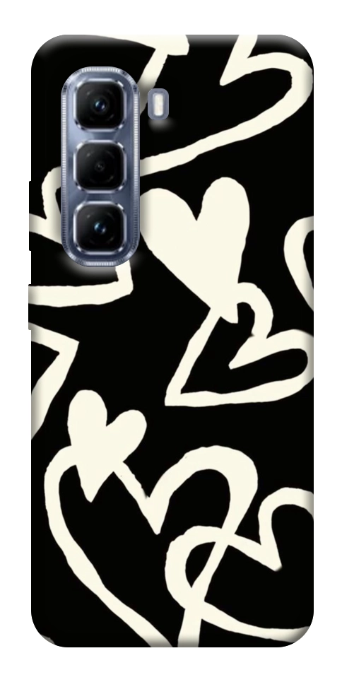 Чохол Black and white hearts для Infinix Hot 50 Pro