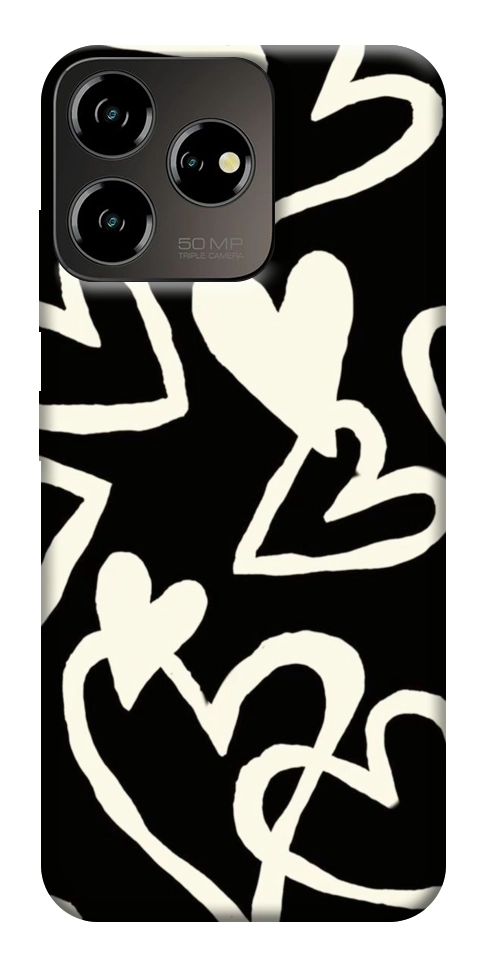 Чохол Black and white hearts для ZTE Blade V50 Design 4G