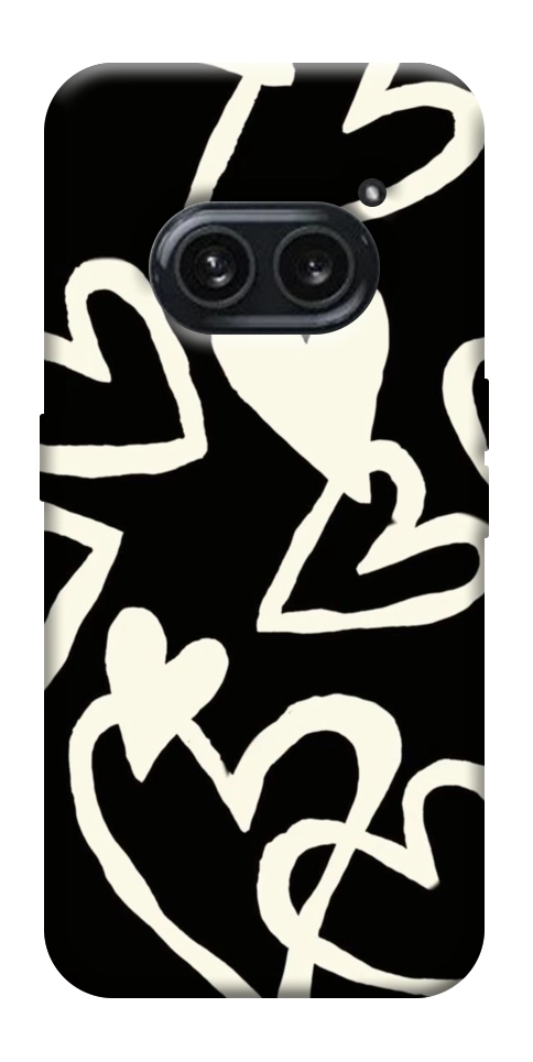 Чохол Black and white hearts для Nothing Phone (2a)