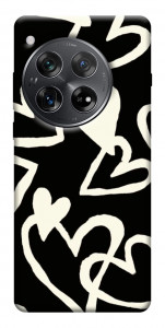 Чехол Black and white hearts для OnePlus 12