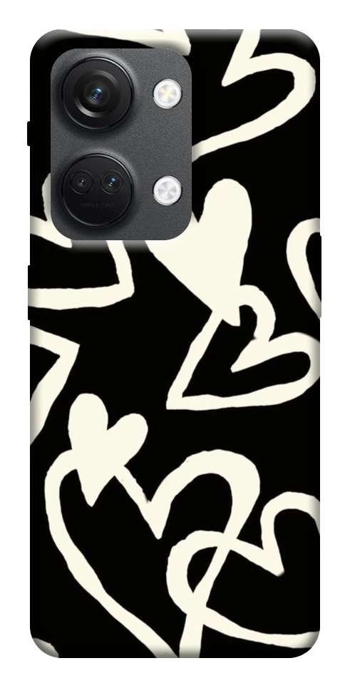 Чехол Black and white hearts для OnePlus Nord 3