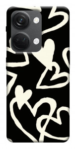 Чехол Black and white hearts для OnePlus Nord 3