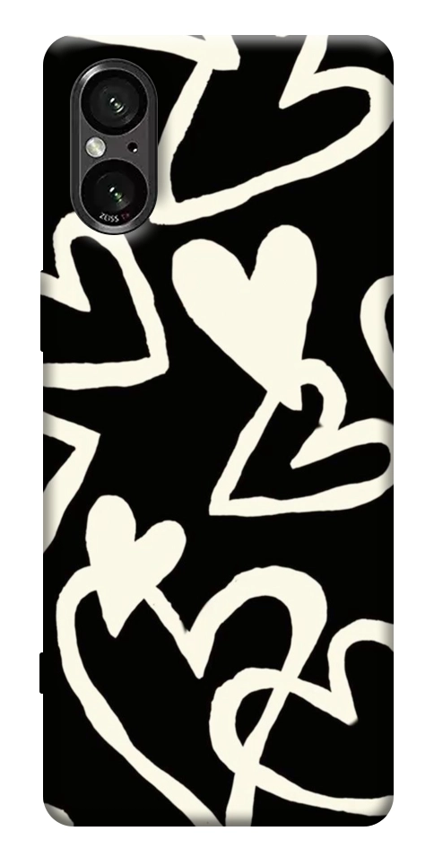 Чехол Black and white hearts для Sony Xperia 5 V