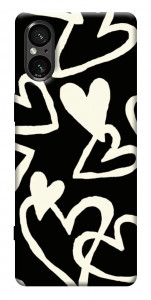 Чехол Black and white hearts для Sony Xperia 5 V