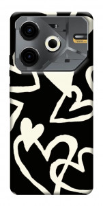 Чохол Black and white hearts для TECNO Pova 6 Neo (LI6)